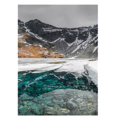 Фото на холсте замерзшее горное озеро, размера 30x40