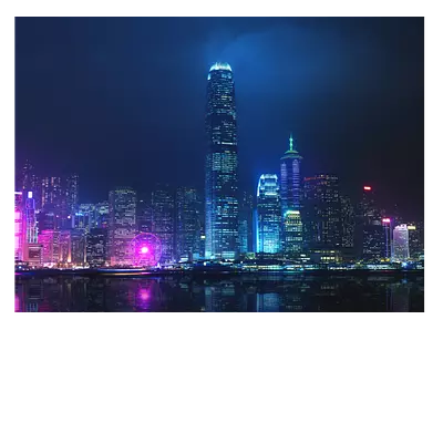 Фото на холсте ночной город. размер 40 x 30 см.