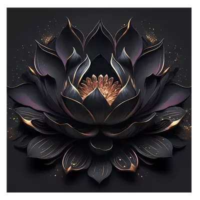 Фото на холсте чёрный цветок, размера 60x60