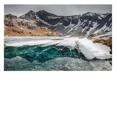 Фото на холсте замерзшее горное озеро 30х20 см