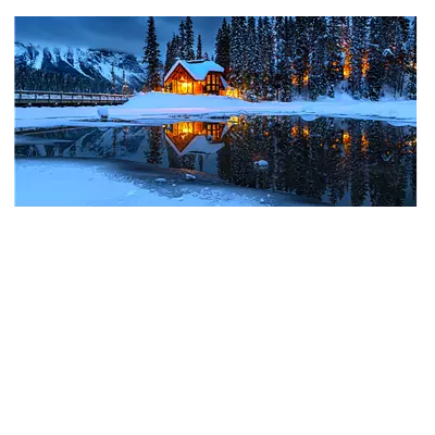 Фото на холсте зимний домик, размера 80x40