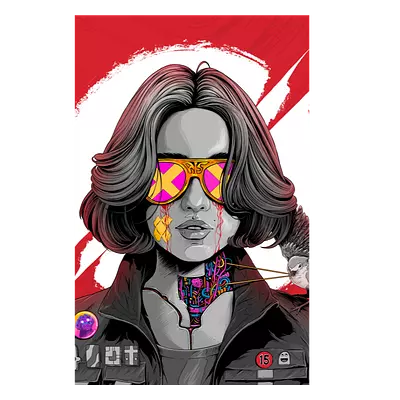 Фото на холсте девушка в очках, размера 30x45