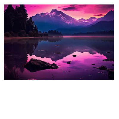 Фото на холсте фиолетовое озеро, размера 100x70