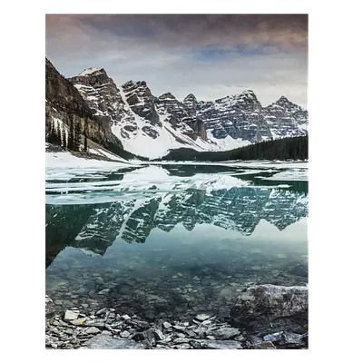 Фото на холсте зимнее озеро, размера 40x50