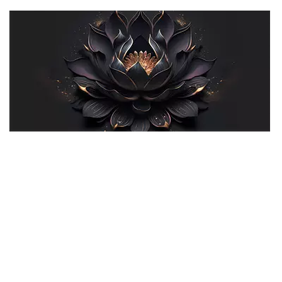 Фото на холсте чёрный цветок, размера 60x30