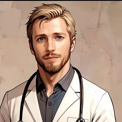 Doctor with blonde hair