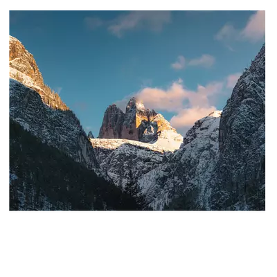 Фото на холсте снежные горы. размер 50х40 см.