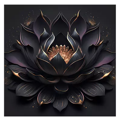 Фото на холсте чёрный цветок, размера 50x50