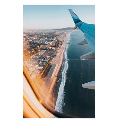 Фото на холсте крыло самолёта, размера 30x45