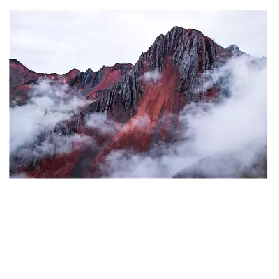 Фото на холсте горный хребет в облаках, размера 90x60