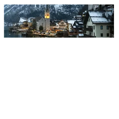 Фото на холсте зимняя деревня, размера 90x30