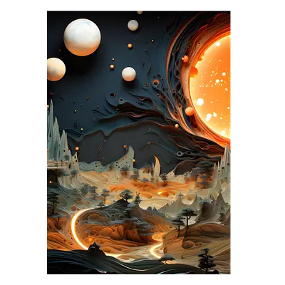 Фото на холсте фантастический город, размера 50x70