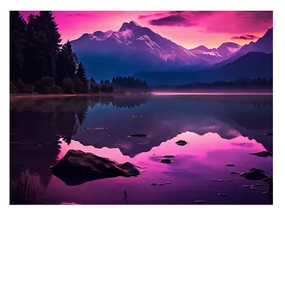 Фото на холсте фиолетовое озеро, размера 80x60