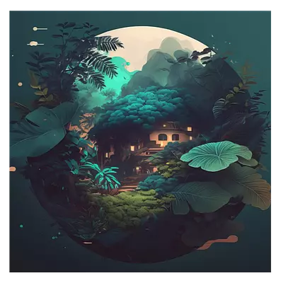 Фото на холсте круглый арт природы, размера 50x50