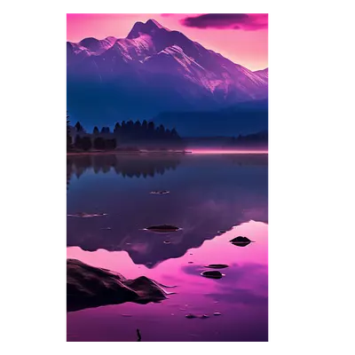 Фото на холсте фиолетовое озеро, размера 20x30