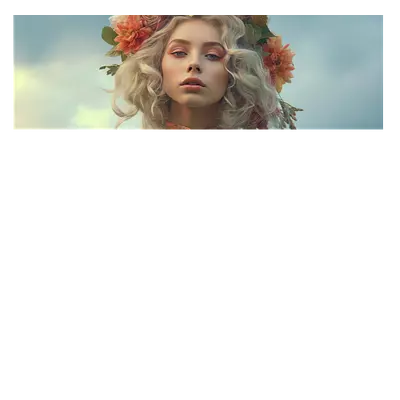 Фото на холсте девушка с венком, размера 120x40