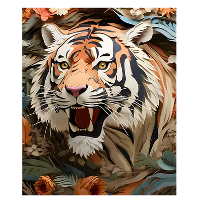 Фото на холсте тигр, размера 50x60