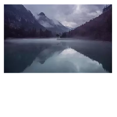 Фото на холсте "вечернее озеро", 45 x 30 см, до 220 см в длину."