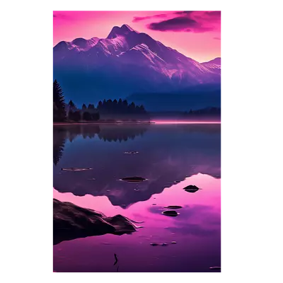 Фото на холсте фиолетовое озеро, размера 40x60