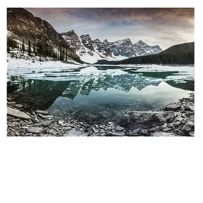 Фото на холсте зимнее озеро, размера 100x70