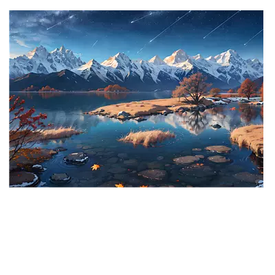 Фото на холсте рисунок озера, размера 70x50