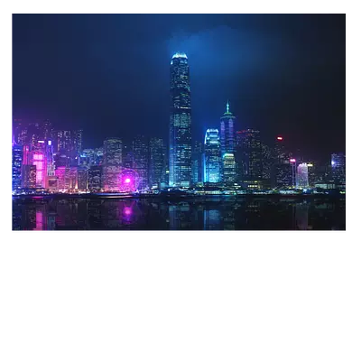 Фото на холсте ночной город, размера 90x60