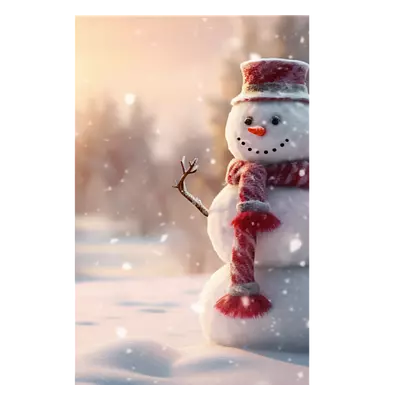 Фото на холсте снеговик, размера 30x45