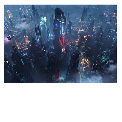 Фото на холсте футуристичный город, размера 70x50