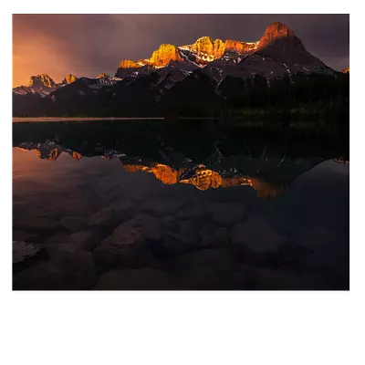 Фото на холсте горы в отражении, размера 60x50