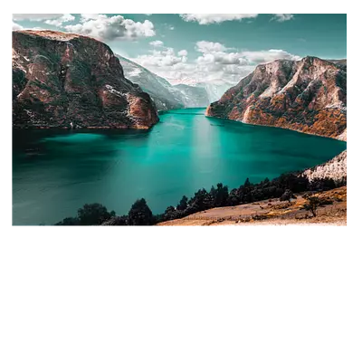 Картина на холсте зеленое озеро размер 45х30 см