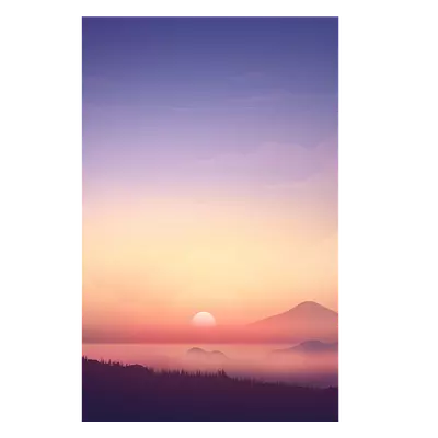 Фото на холсте рисунок медведя на закате, размера 30x45