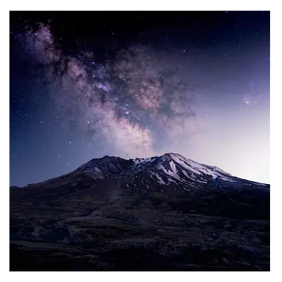 Фото на холсте горы на фоне звёзд, размера 100x100