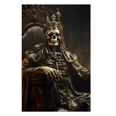Фото на холсте скелет на троне, размера 40x60
