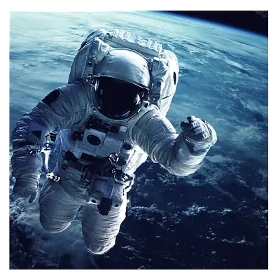 Фото на холсте космонавт на фоне земли, размера 60x60