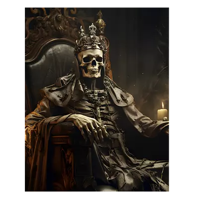 Фото на холсте скелет на троне, размера 40x50