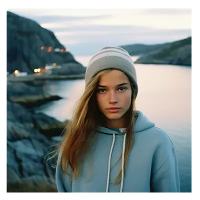 Фото на холсте девушка у озера, размера 40x40