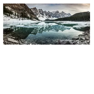 Фото на холсте зимнее озеро, размера 80x40