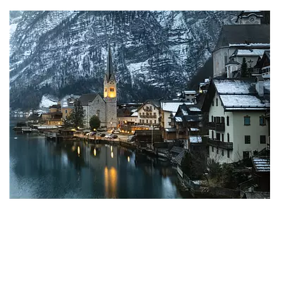 **фото на холсте зимняя деревня, 40х30 см, до 220 слов**