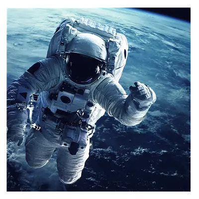 Фото на холсте космонавт на фоне земли, размера 40x40