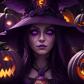«Фиantasy-арт с ведьмой и тыква