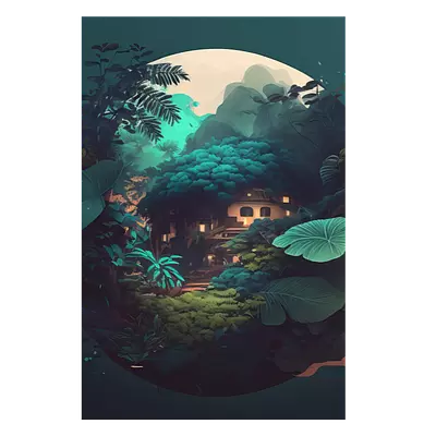 Фото на холсте круглый арт природы, размера 80x120