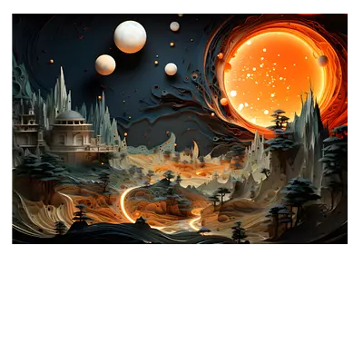 Фото на холсте фантастический город, размера 100x70