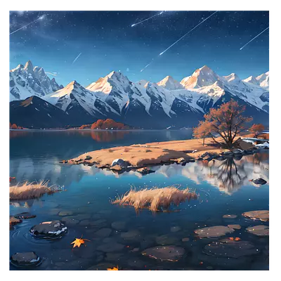 Фото на холсте рисунок озера, размера 40x40