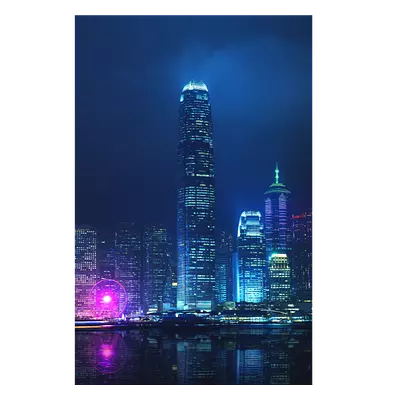 Фото на холсте ночной город, размера 40x60