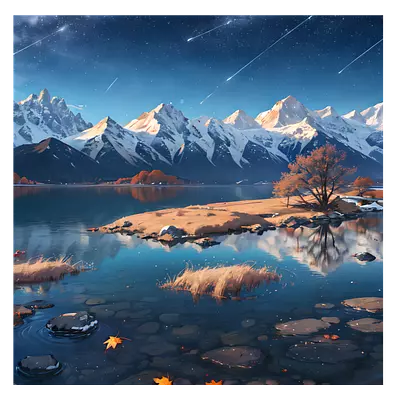 Фото на холсте рисунок озера, размера 50x50