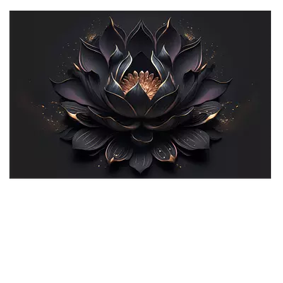 Фото на холсте чёрный цветок, размера 60x40