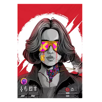 Фото на холсте девушка в очках, размера 70x100