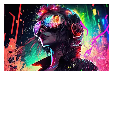 Фото на холсте digital girl, размер 45 x 30 см