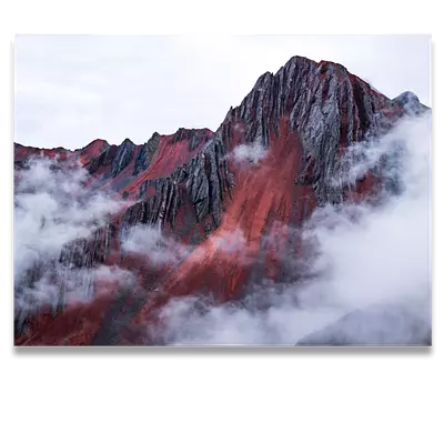 Фото на холсте горный хребет в облаках, размера 80x60