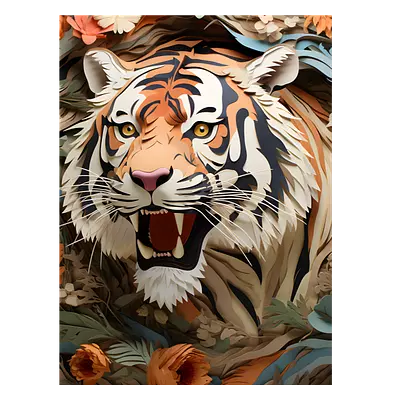 Фото на холсте тигр, размера 60x80